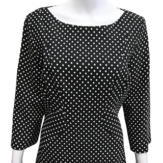 MICHAEL KORS COLLECTION | Black & White Polka Dot Sheath Dress