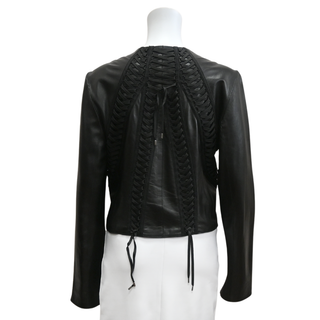 CHRISTIAN DIOR | Black Corset Leather Jacket