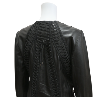 CHRISTIAN DIOR | Black Corset Leather Jacket