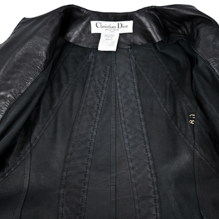 CHRISTIAN DIOR | Black Corset Leather Jacket