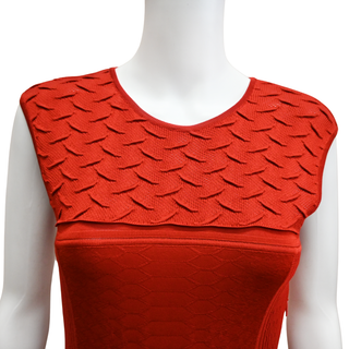 ROBERTO CAVALLI | Red Bodycon Textured Dress