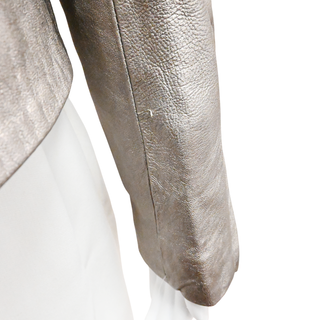 NEIMAN MARCUS | Pewter Leather Moto Jacket