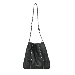 VALENTINO | Black Leather Rockstud Shoulder Bag