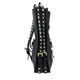 VALENTINO | Black Leather Rockstud Shoulder Bag