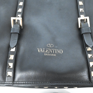 VALENTINO | Black Leather Rockstud Shoulder Bag