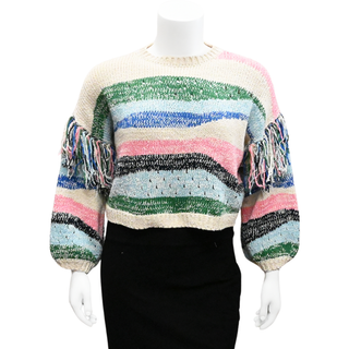 ELEVEN SIX | Zora Multicolored Fringe Knit Sweater