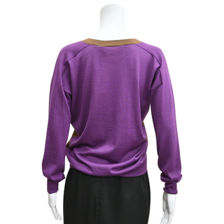 PLAN C | Brown & Purple Cashmere Foulard Knit Sweater