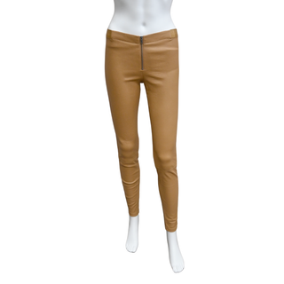 ALICE + OLIVIA | Camel Tan Lamb Leather Skinny Pants