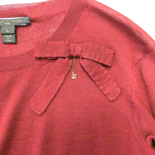 LOUIS VUITTON | Burgundy Cashmere-Blend Bow Sweater