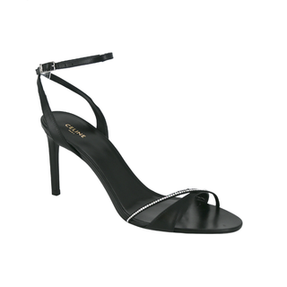 CELINE | Strappy Rhinestone Leather Sandal Heels