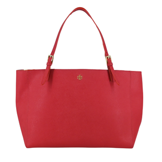 TORY BURCH | York Red Saffiano Leather Tote Bag