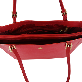 TORY BURCH | York Red Saffiano Leather Tote Bag