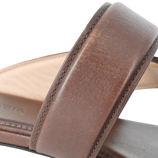 BOTTEGA VENETA | Brown Banded Leather Sandals