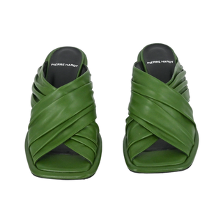 PIERRE HARDY | Lava Green Leather Mules