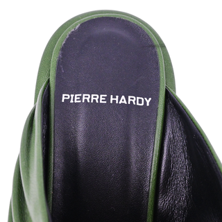 PIERRE HARDY | Lava Green Leather Mules