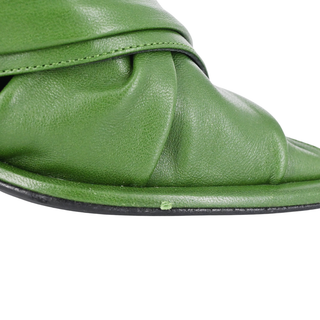 PIERRE HARDY | Lava Green Leather Mules