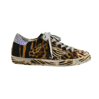 GOLDEN GOOSE | Animal-Print Ponyhair Superstar Sneakers