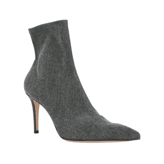 GIANVITO ROSSI | Elite Gray Denim Sock Booties