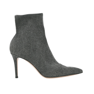 GIANVITO ROSSI | Elite Gray Denim Sock Booties