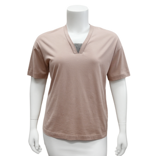 BRUNELLO CUCINELLI | Mauve Monili Cotton T-Shirt