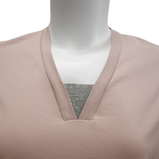 BRUNELLO CUCINELLI | Mauve Monili Cotton T-Shirt