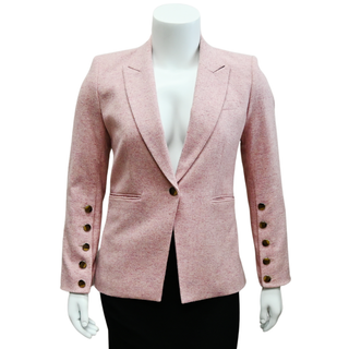 VERONICA BEARD | Pink Heather Wool-Blend Blazer