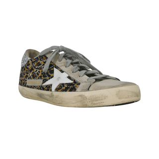 GOLDEN GOOSE | Leopard-Print Glitter Superstar Sneakers