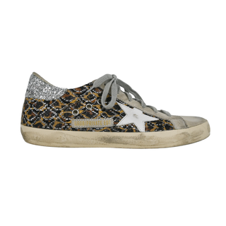 GOLDEN GOOSE | Leopard-Print Glitter Superstar Sneakers