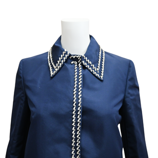 PRADA | Navy Crystal-Embellished Trench Coat