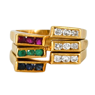 &nbsp; | Multi-Gemstone Stacked Rings