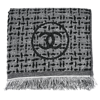 CHANEL | Gray CC Terry Cloth Beach Towel