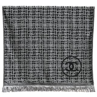 CHANEL | Gray CC Terry Cloth Beach Towel