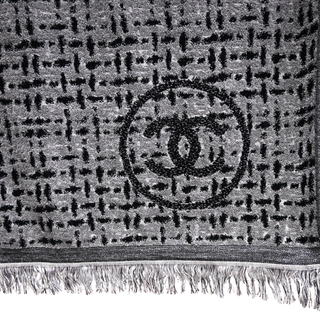 CHANEL | Gray CC Terry Cloth Beach Towel