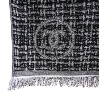 CHANEL | Gray CC Terry Cloth Beach Towel