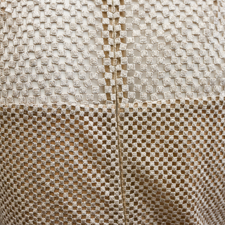 AKRIS | Champagne Metallic Checkered Dress