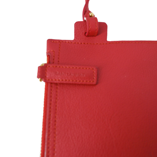 YSL | Red Leather Shopping Tote Bag