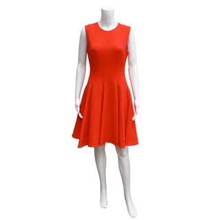 LELA ROSE | Poppy Red Wool A-Line Dress