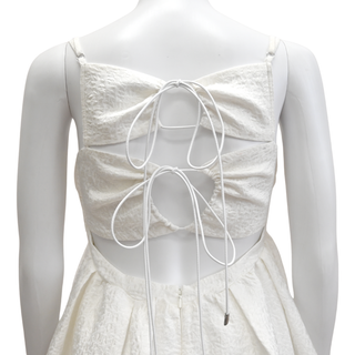 RACHEL GILBERT | White Cut-Out Embroidered Dress