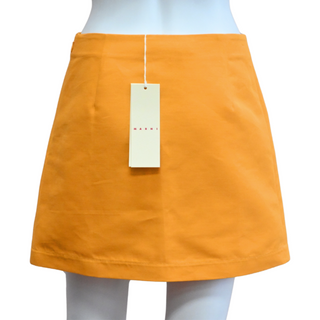 MARNI | Orange Cady Pleated Mini Skirt