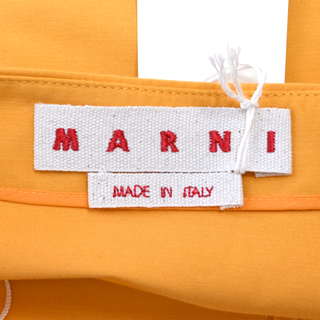 MARNI | Orange Cady Pleated Mini Skirt