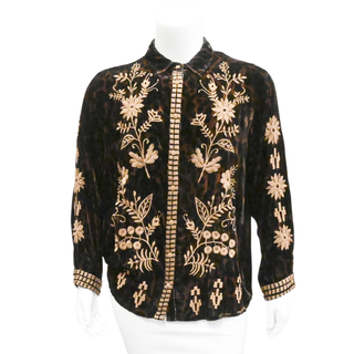 JOHNNY WAS | Georgina Velvet Embroidered Blouse