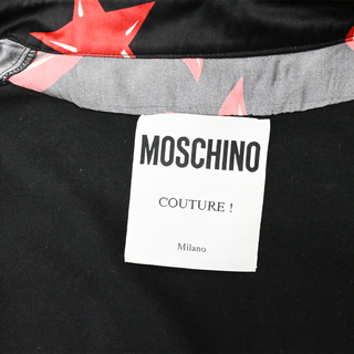 MOSCHINO | Black Silk Printed Cardigan Blouse