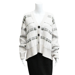 PHILLIP LIM | Plaid Knit Abstract Back Cardigan