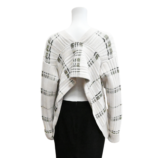 PHILLIP LIM | Plaid Knit Abstract Back Cardigan