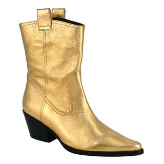 STAUD | June Metallic Gold Boots