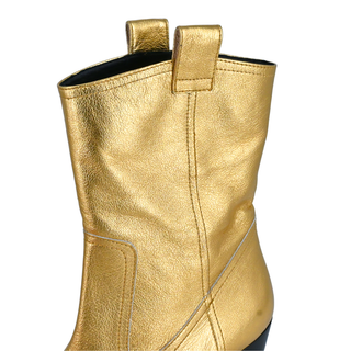 STAUD | June Metallic Gold Boots