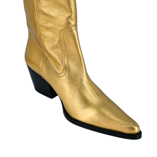 STAUD | June Metallic Gold Boots