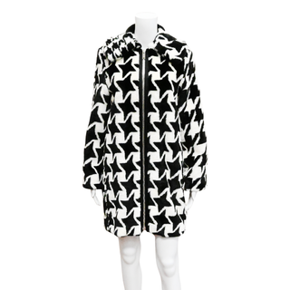 STELLA MCCARTNEY | Houndstooth-Print Vegan-Fur Coat