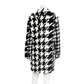 STELLA MCCARTNEY | Houndstooth-Print Vegan-Fur Coat