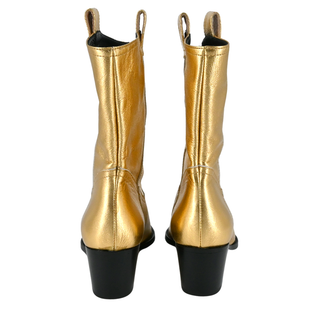 STAUD | June Metallic Gold Boots